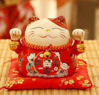 招财猫小摆件陶瓷