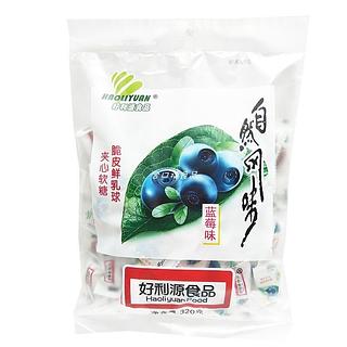 好利源脆皮鲜乳球 夹心软糖 蓝莓味 320g