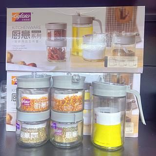 艾格莱雅 厨房五件套 1油壶+2调味品+储物罐