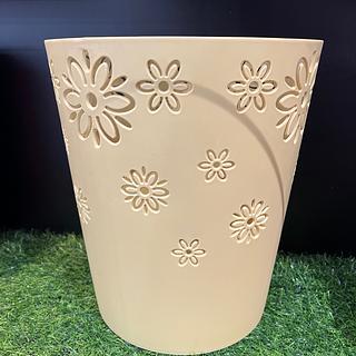 三美优家 大号花朵垃圾桶 10L