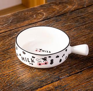 手柄碗 奶牛印花