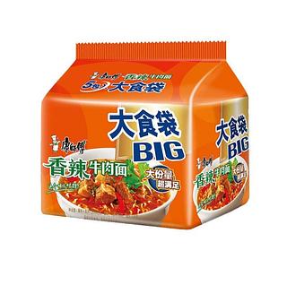 康师傅大食袋香辣牛肉面五连包144g*5