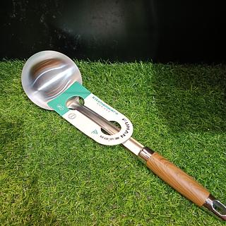 富涵厨具 2厘砂光银头木纹柄勺