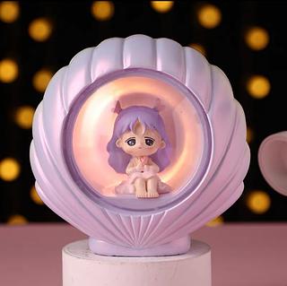 贝壳女孩星星灯摆件 紫色