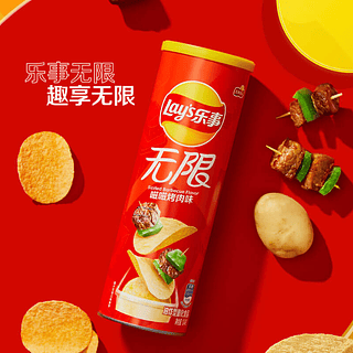 Lay’s/乐事无限罐装薯片嗞嗞烤肉味104g