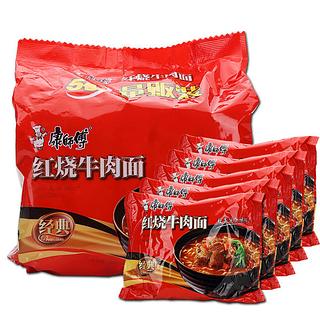 康师傅红烧牛肉面五连包